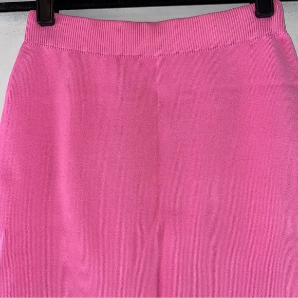Anthropologie Endless Rose Side Slit Detailed Knit Midi Skirt in Pink Size XS - Picture 3 of 14